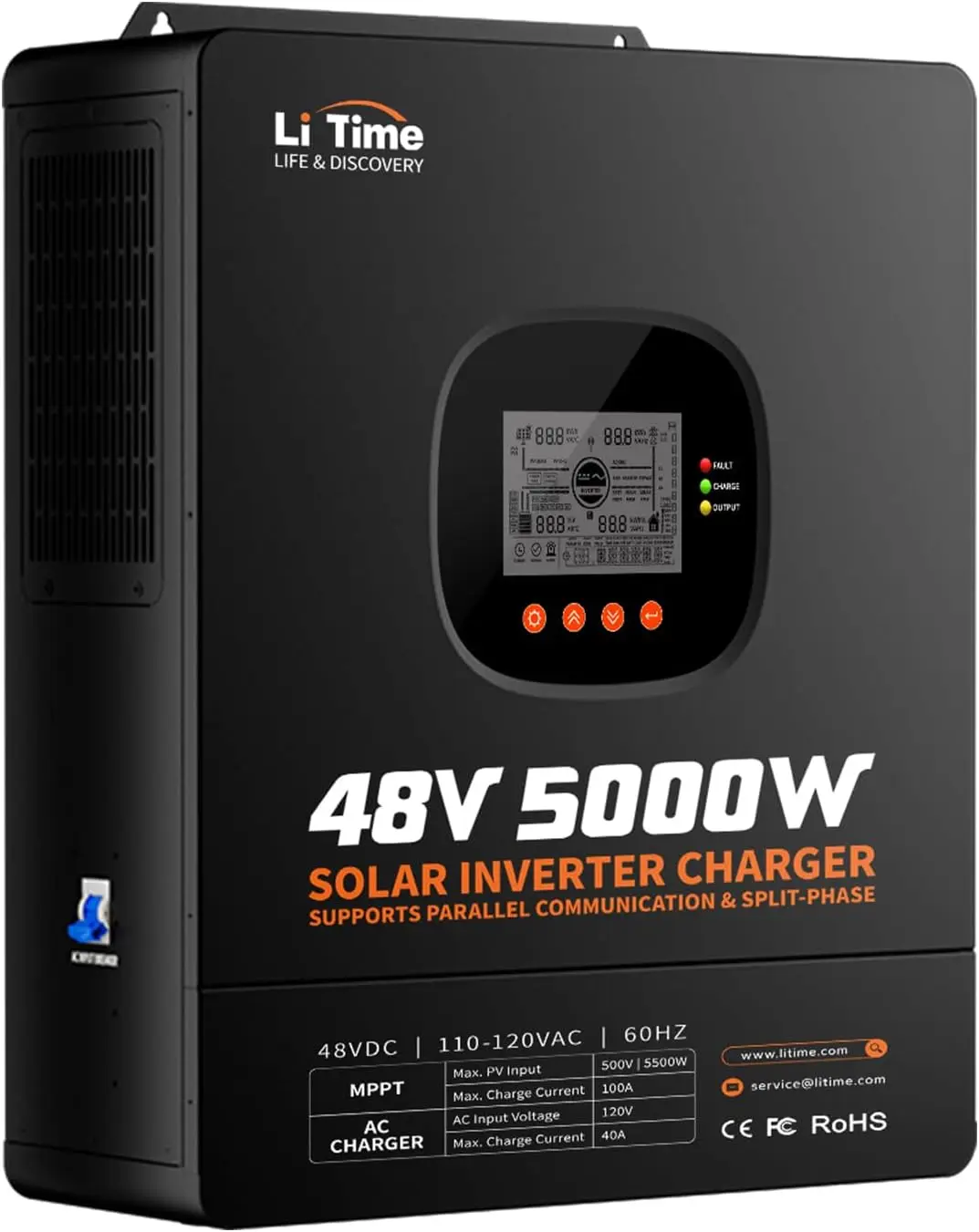 Parallel Solar Inverter 48V 5000W Mppt - LiTime 5000W 순수 사인파 인버터, 48V