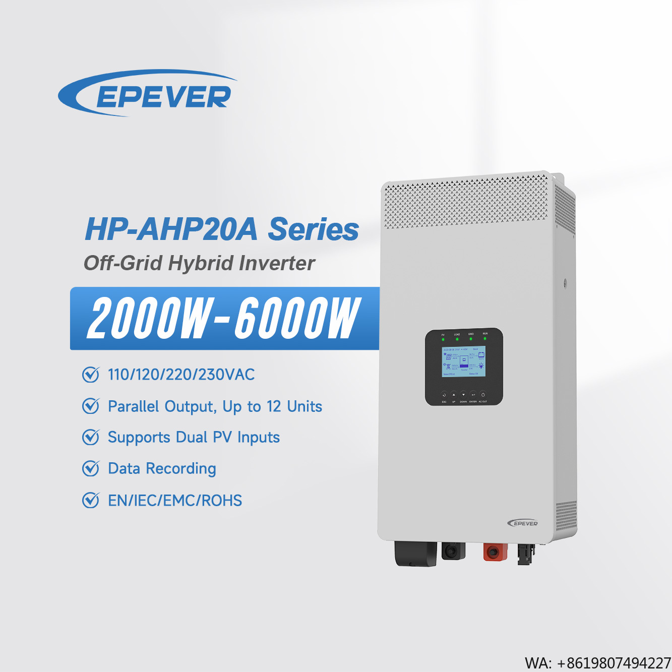 Hybrid Solar Inverter 5.5Kw Mppt 48V - 에베버 인버터 DC 24V 48V to