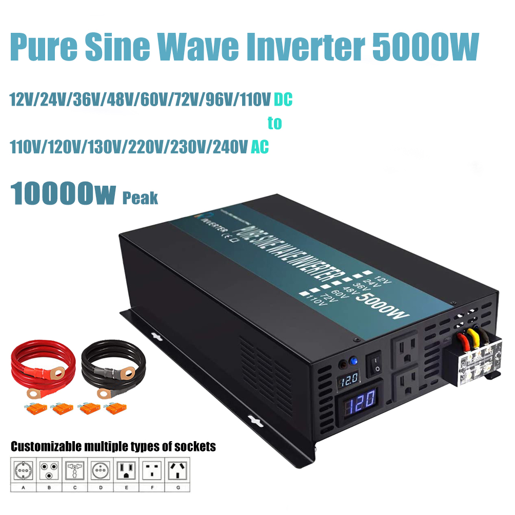 Pure Sine Wave Inverter 5000W 48V 220V - 순수 사인파 인버터 5000W 24V 220V