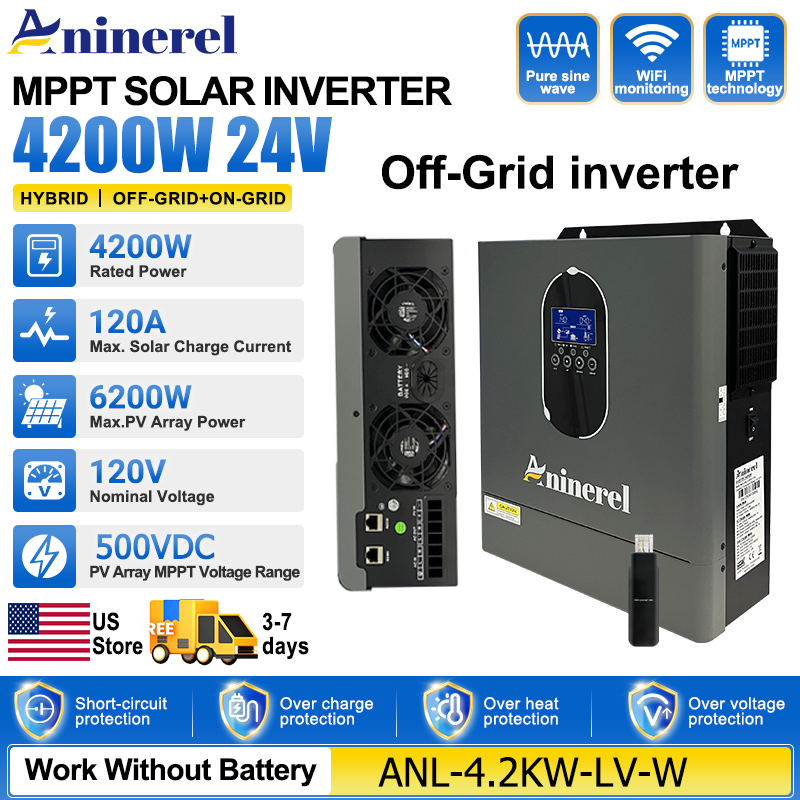 Inverter Pure Sine Wave 60Hz 120V 3000W - 아니네렐 4200W 3KW 120V 하이브리드 인버터