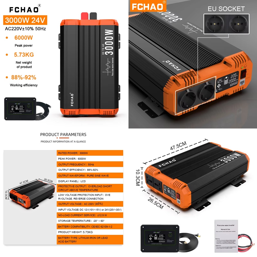 Off Grid Solar Inverter 48V 6000W - 순수 정현파 오프그리드 인버터 (12V 24V