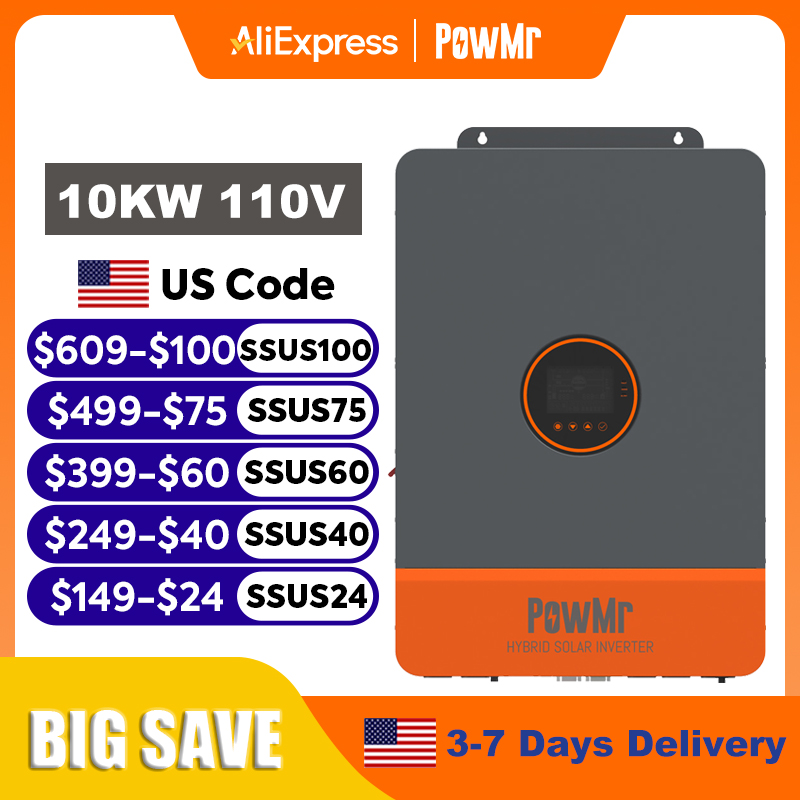 Split Phase Inverter 10Kw 110V 220V - PowMr 16KW 10KW 분리형 인버터 110V
