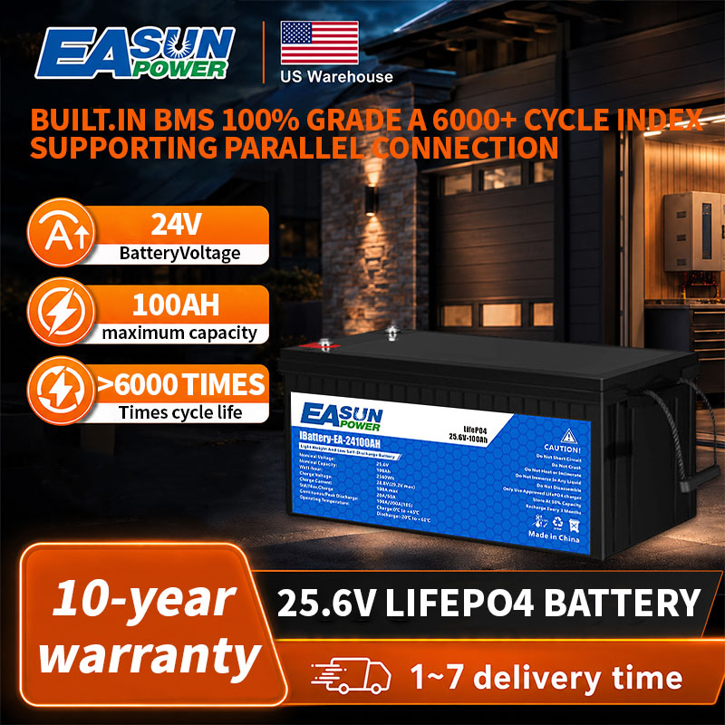 Grid Tie Inverter Limiter 2000W - EASUN POWER 24V 리튬인산철 배터리 100AH,