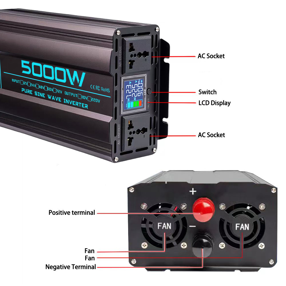 순수 정현파 인버터 12V/24V/48V/72V 220 - Pure Sine Wave Inverter 5000W 48V 220V 리뷰 및 가격