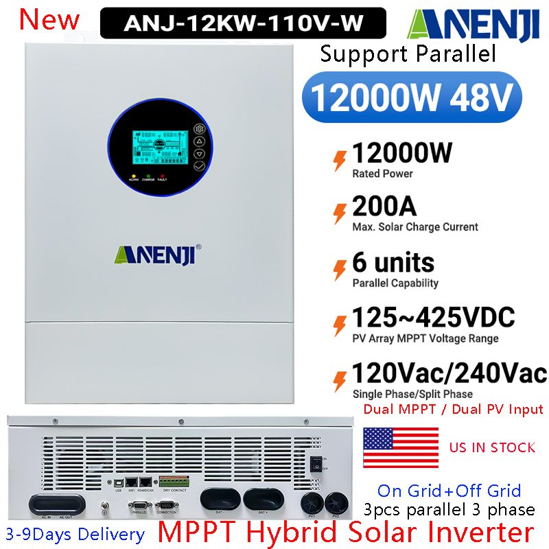 ANENJI 분리형 단상 12KW 48V 하이브리드 태 - Off Grid Solar Inverter 48V 6000W 리뷰 및 가격