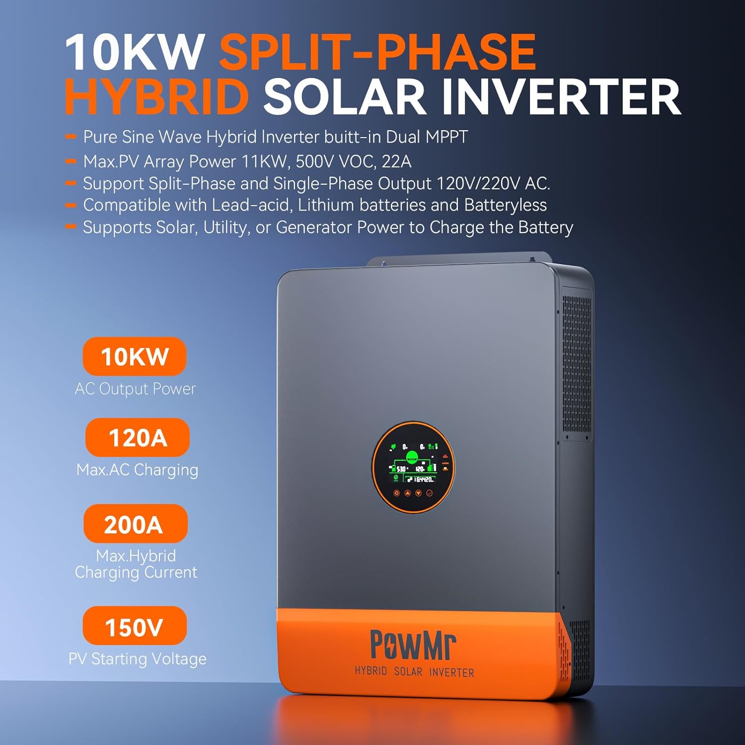 PowMr 10KW 분할 위상 인버터 48V 110V  - Split Phase Inverter 10Kw 110V 220V 리뷰 및 가격